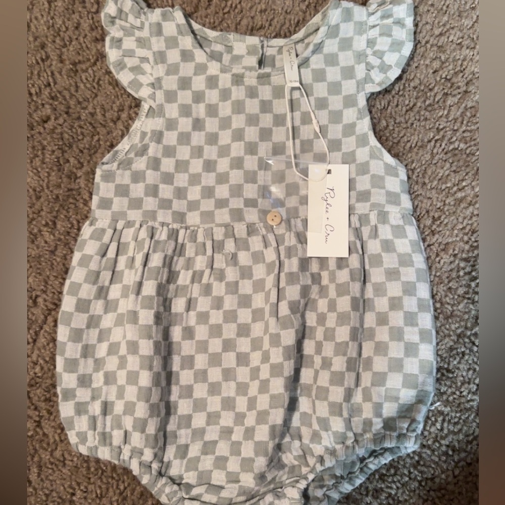 Rylee + Cru Checkered Baby Romper